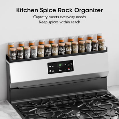 Bumusty 4X Strong Magnetic Shelf for Stove Top, 30" Adjustable Oven Shelf Spice Rack Over the Stove, Seasoning Organizer Kitchen Shelves, Matte Black