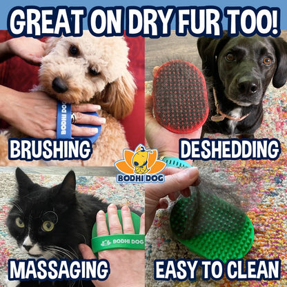 Bodhi Dog Shampoo Brush - Pet Grooming & Bath Supplies for Cats and Dog - Bath Brush for Long & Short Hair - Premium Scrubber for Shower, Bathing & Massage (One Pack, Blue)