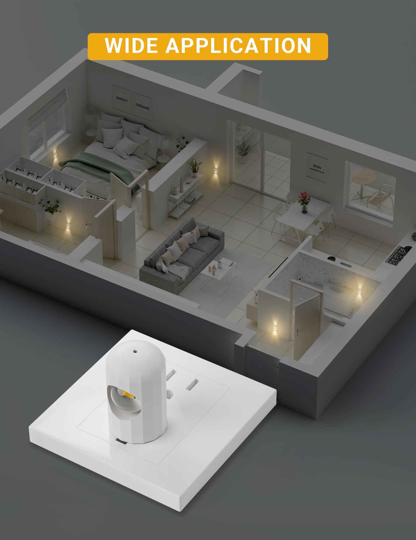 6 Pack Mini LED Night Light Plug in Wall - Dusk to Dawn Auto On/Off, 3000K Soft White (200 Lumen/20W Equivalent), 360° Adjustable Lighting for Bedroom, Bathroom, Stairs, Kids Room, Hallway