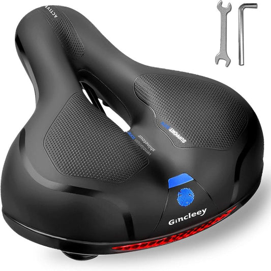 Comfort Bike Seat - Memory Foam Padded Saddle Cushion for Men & Women | Universal Fit for Indoor/Outdoor Use