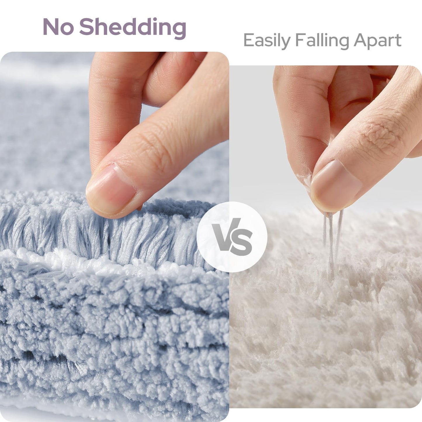 HOMEIDEAS Bathroom Rugs Sets 2 Piece, Super Soft and Absorbent Microfiber Tufted Bath Mats, Non-Slip and Machine Washable Bath Rugs(Blue)