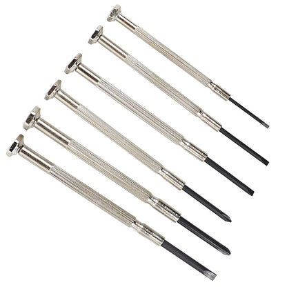 6 PCS Precision Screwdriver Sets, Eyeglass Repair Kit Screwdriver, Mini Screwdriver Set, Flat Head and Philips Head Screwdriver Sets, With 6 Different Sizes, Suitable For Watch, Electronic Repairs