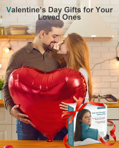 Heating Pad for Neck Shoulders Back, Valentines Day Gifts for Her Him, Weighted Heated Pad Neck Wrap Warmer for Mom Dad, Anniversary | Birthday Gifts for Women Men Wife Husband Girlfriend Boyfriend