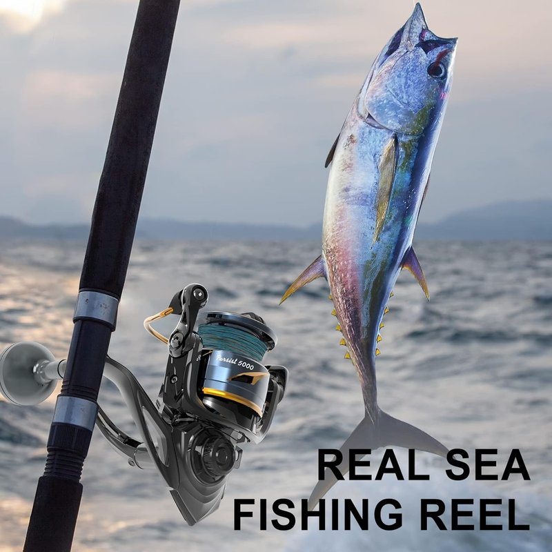 Tempo Persist Spinning Reel - Ultra Smooth Fishing Reel for Saltwater & Freshwater | 30.9 LBs Max Drag, Aluminum Body