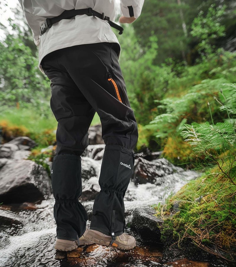 SnuYucto Black Waterproof Boot Gaiters M Adjustable Leg Cover for Hiking Boots Snow Mud Protection Lightweight Outdoor Gaiters for Trekking Backpacking Hunting Fishing Camping Mountaineering Gear