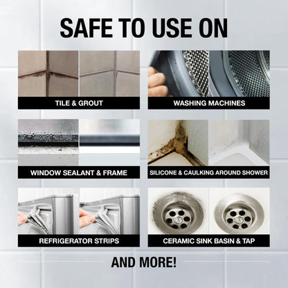 Glassguard Miracle Mold Stain Cleaner Gel for Hard Stains – Mold Cleaning Gel for Grouts, Ceramic, Glass, Silicone, Caulk & More – Washing Machine Cleaner Front Loader (300 ml / 10 oz)