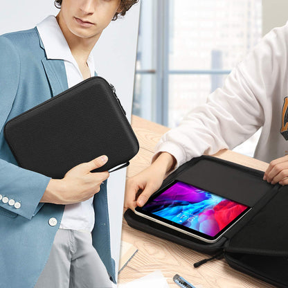 FINPAC 9-11 Inch Tablet Sleeve Bag Compatible with iPad/Samsung/Lenovo/Fire, Double-Layer Travel Organiser Bag w/Electronics Organiser for USB Cable/Power Bank/Charger/Hard Disk