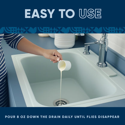 Fruit Fly Drain Treatment | Drain Fly Eliminator | All-Natural, Eliminates Gnats, Sewer Flies and More - Works in All Drains - 64 Fl Oz