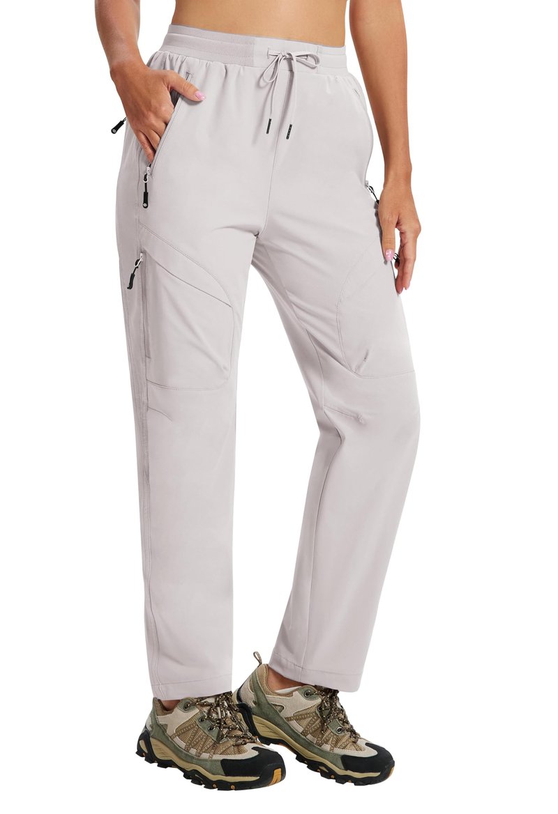 AIRIKE Women's Hiking Pants Lightweight Quick Dry Cargo Pants Casual Work Travel Outdoor Pant Ash Gray M