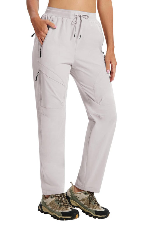 AIRIKE Women's Hiking Pants Lightweight Quick Dry Cargo Pants Casual Work Travel Outdoor Pant Ash Gray M