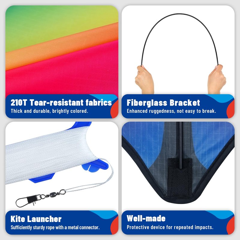 SGftre Delta Kite Two Set for Kids and Adults,Easy to Fly Outdoor Fun Kites, Perfect for Beaches and Parks,Ideal Kids Kite and Adult Kites for Family Fun