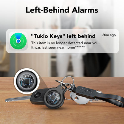 Air Tracker Tag Bluetooth Item Finder-4 Pack, Compatible with Apple Find My APP (iOS Only), 100dB Beep, Smart Tag Replaceable Battery, air tag and Locator for Keys/Luggage/Bags/Wallets etc., Black