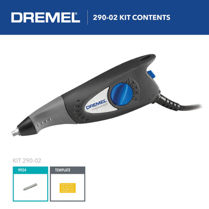 Dremel 120-Volt Engraver Rotary Tool with Stencils - Crafting Machine Perfect for DIY Personalizing and Engraving Leather, Metal, Glass, and Wood , Black, 290-02