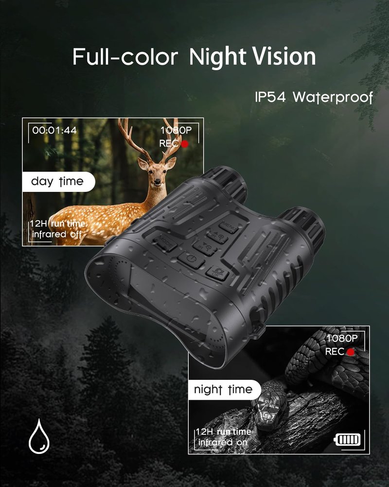 4K Night Vision Binoculars with Video Recording for Men, for Dad & Husband, 3.2" HD Display, 8X Zoom, 32GB Card,Gifts for Valentine’s Day, Birthday, Outdoor Camping and Wildlife Observation