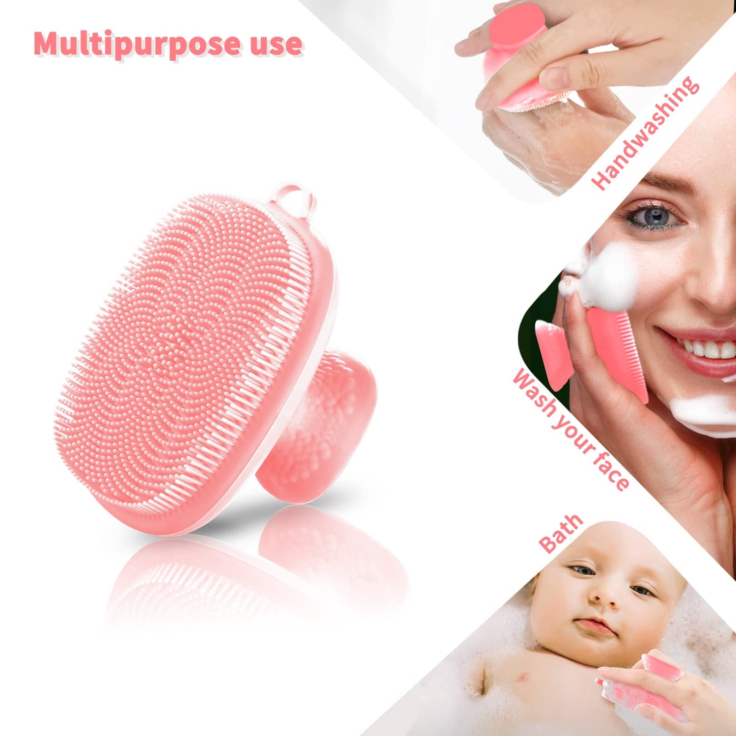 VWMYQ Face Scrubber, Silicone Face Scrubber for Men Facial Cleansing Brush Silicone Face Wash Brush Manual Waterproof Cleansing Skin Care Face Brushes for Exfoliating- Black