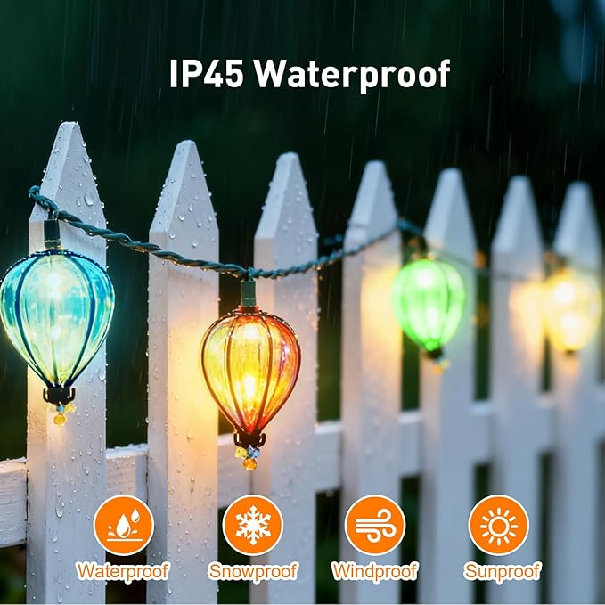 11FT Multicolor String Lights with 10 Bulbs, Colored Backyard Patio Lights String Lights, Hanging Indoor/Outdoor UL Listed for Bistro Wedding Party Bedroom Decor, 2PCS