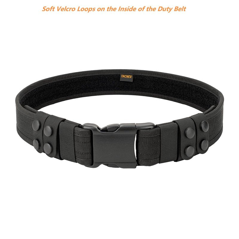 TACNEX Duty Belt w/Loop Lining 2" Nylon Utility Work Belt w/ 4 Keepers for Police Law Enforcement Security Officer M
