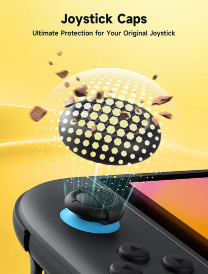 JSAUX Thumb Grips for Nintendo Switch 2 (2025), Switch Thumb Grip Caps, Ergonomic Design, Enhanced Gaming Grip, Comfortable & Durable, Joycon Grip Button Stick Cover - Black, 3Pairs(6pcs)