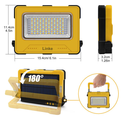 Linke Rechargeable Work Light 80W, Super Bright Camping Lights with 10000mAh Battery Portable Floodlight with Magnetic, USB, Solar Emergency Led Lantern for Tent Car Repairing Hiking & Fishing