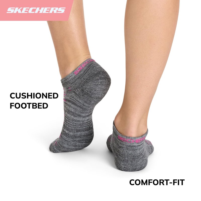 Skechers womens Women's 6 Pack Low Cut Running Socks, Gray/Multi, 11 9 US