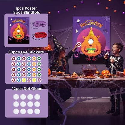 Haunt Couture "Pin the Eye Monster Game - A Fun Halloween Tradition for Family & Classroom Parties