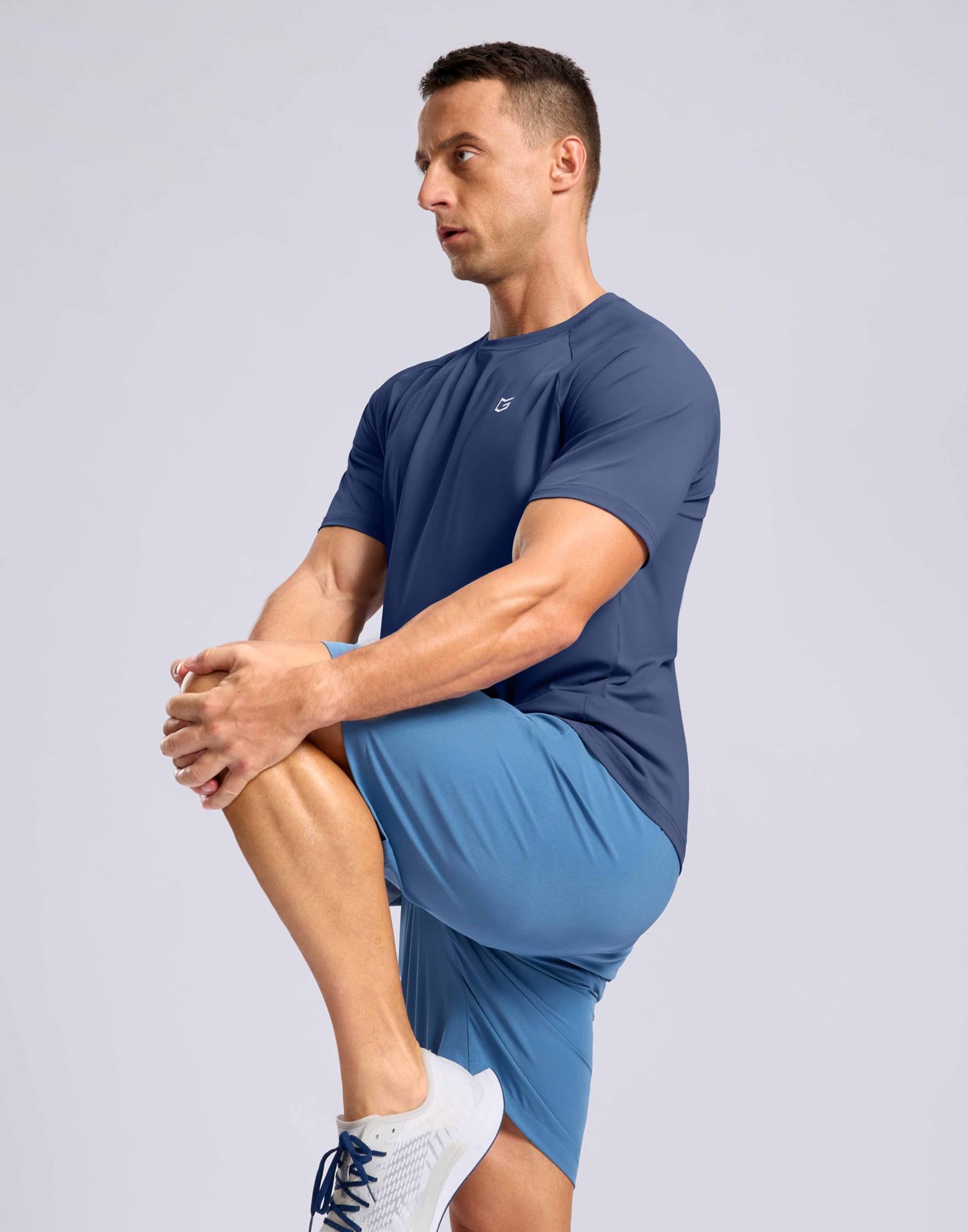 G Gradual Men's Athletic Workout T-Shirts Moisture Wicking Cooling Running Shirts Short Sleeve Performance Tee for Gym Tennis(Dark Blue,3XL)