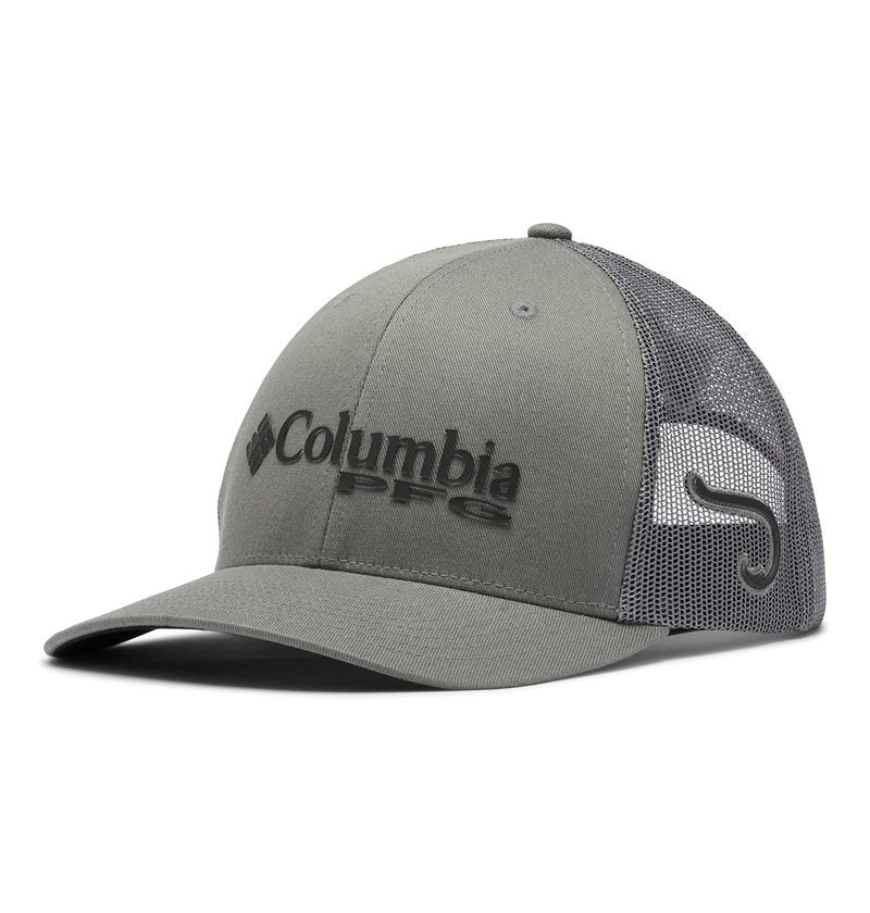 Columbia Unisex PFG Logo Mesh Snap Back, Titanium/Black/Hook, One Size