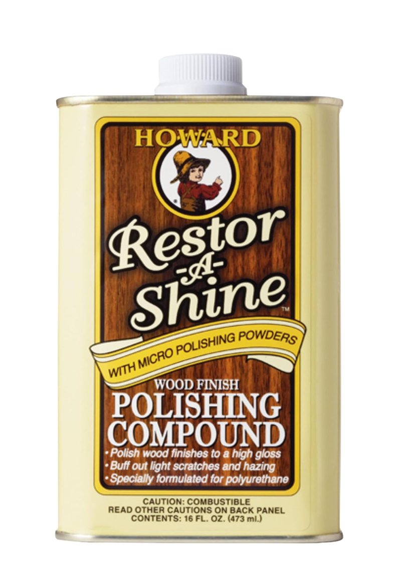 Howard Products Hardwood Floor Polish - Restor-A-Shine Wood Polisher for Furniture, Polishing Compound, Polish Compound, 16 oz