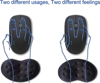 BRILA Ergonomic Memory Foam Mouse Wrist Rest Support Pad Cushion for Computer, Laptop, Office Work, PC Gaming - Massage Holes Design - Wrist Pain Relief (Black Mouse Wrist Rest)