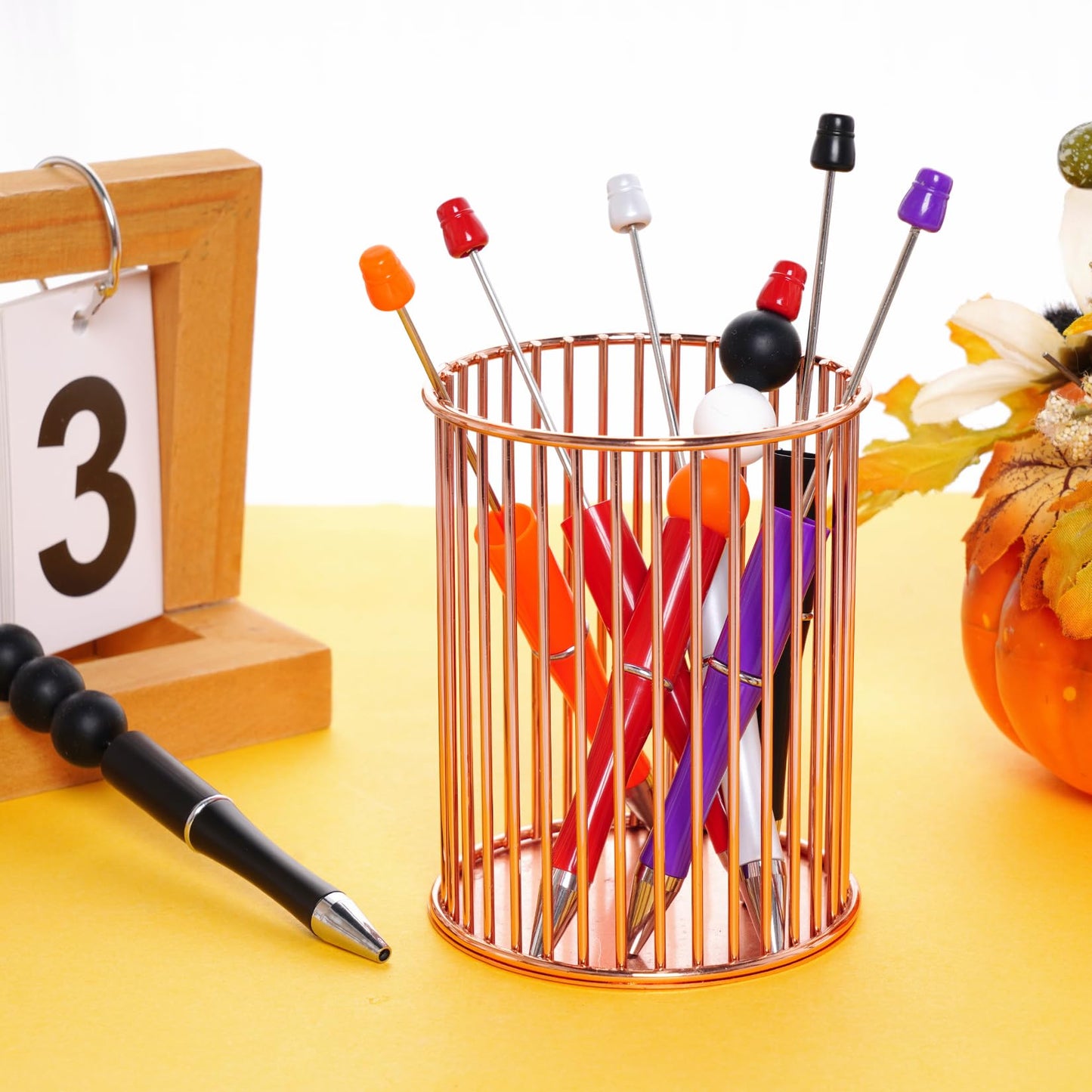 jiebor 30Pcs Halloween Beadable Pens Plastic Bead Ballpoint DIY Cute Cool Pens Black Ink for Students Teacher Women Men Bridal Graduation Gift Office School Supplies