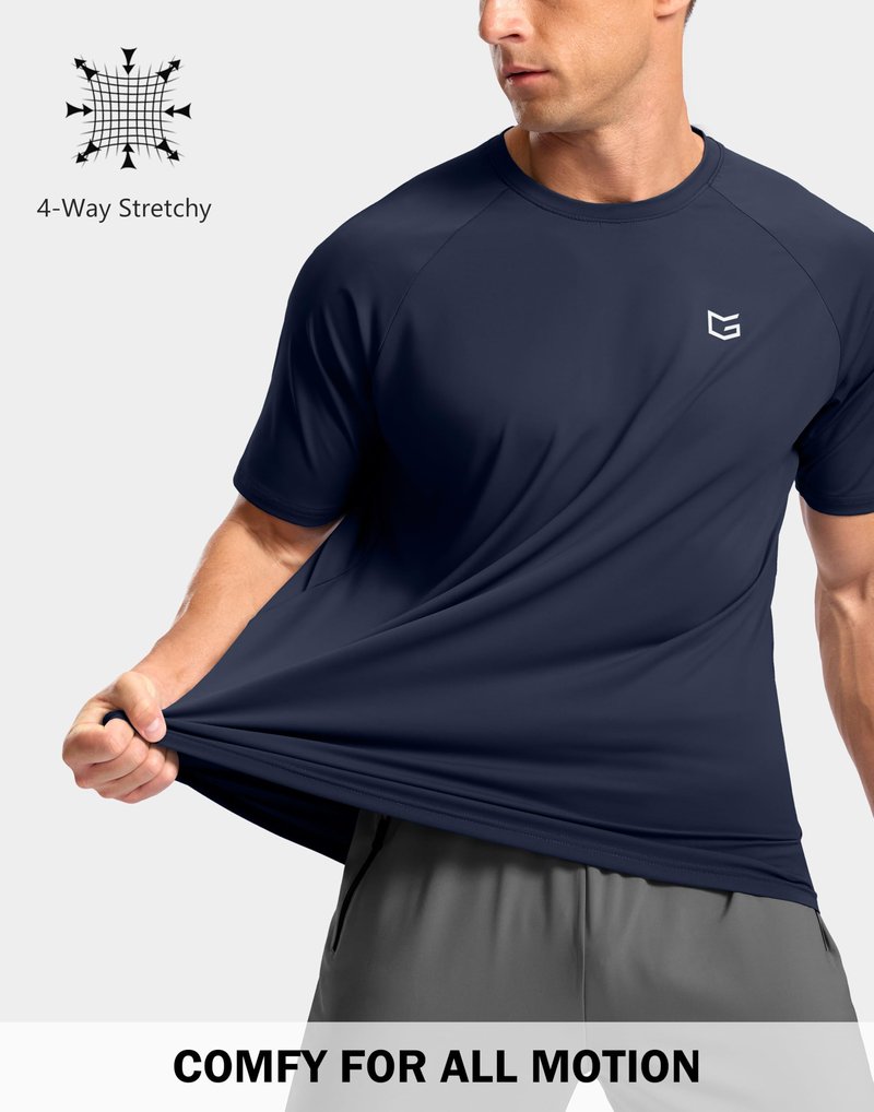 G Gradual Men's Athletic Workout T-Shirts Moisture Wicking Cooling Running Shirts Short Sleeve Performance Tee for Gym Tennis(Navy,XXL)