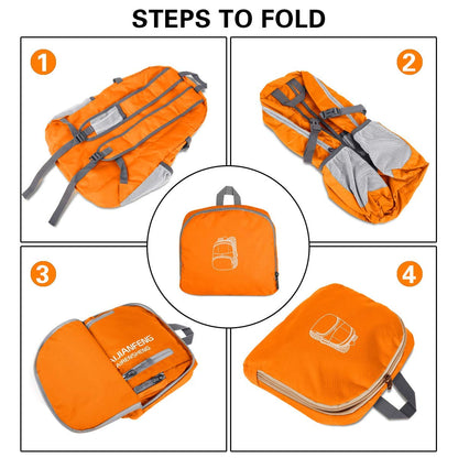 Crenze 45L Lightweight Foldable Backpack Travel Hiking Daypack, Men Women Durable Handy Waterproof Rucksack for Camping Walking Cycling Climbing