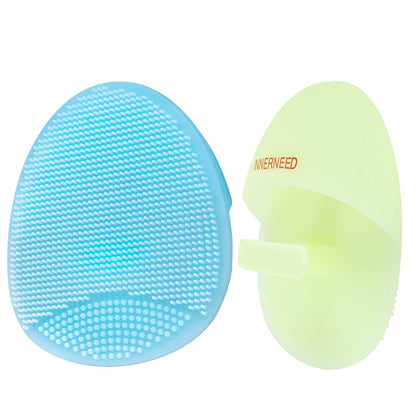 INNERNEED Super Soft Silicone Face Cleanser and Massager Brush Manual Facial Cleansing Scrubber Handheld Wash Pad for Sensitive, Delicate, Dry Skin (Pack of 4)