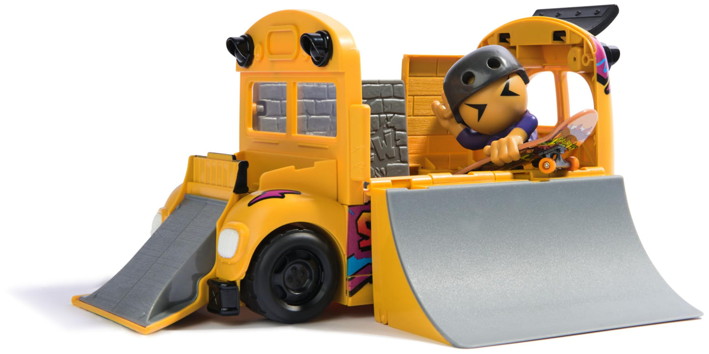 Tech Deck Sk8 Crew 2-in-1 Transforming Ultra Sk8 Bus & Storage with Fingerboard & Figure, Collectible Mini Skateboards, Kids’ Toys for Ages 5 and up