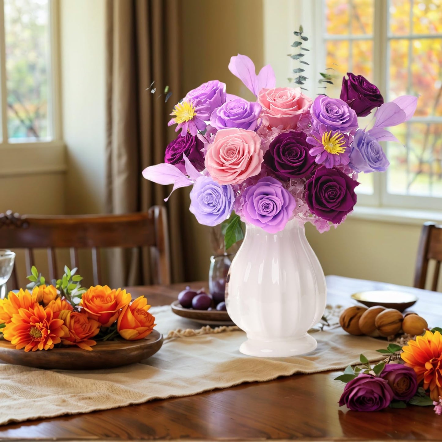 lovenfold Flowers for Delivery,Preserved Flowers Bouquets,Purple Rose Bouquets That Last 1-3 Years,Birthday Flowers Gifts for Women Mom Grandma Wife Friends