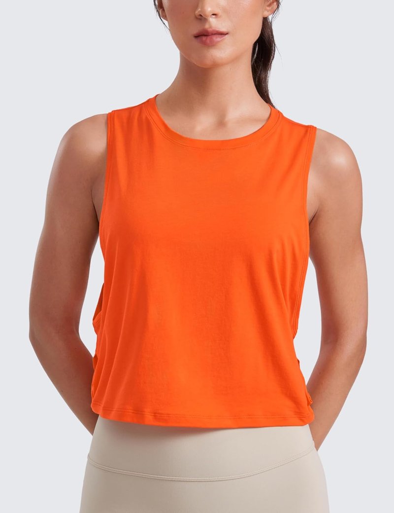 Pima Cotton Large Armhole Tank Tops for Women - Athletic Workout Crop Sleeveless Shirts | Perfect for Yoga & Gym