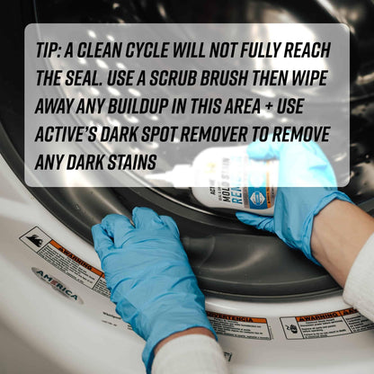 Washing Machine Cleaner Descaler 24 Tablets - ACTIVE Deep Clean Freshener for HE, Front and Top Load Washer, Septic Safe Eco Limescale and Odour Eliminator, Laundry Tub Seal Cleaning- 12 Month Supply