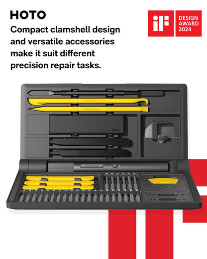 HOTO Electric Precision Screwdriver Set, 48 in 1 Electronics Tool Kit, Magnetic Bits & Box, LED Light & 2 Torque Settings, Mini Screwdriver Set for Eyeglasses, Watches, Phones, Laptops, Cameras Repair