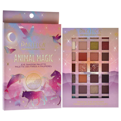 Pacifica Eyeshadow Palette – Animal Magic with Colorful Blendable Shades, Highly Pigmented Mineral Eyeshadow, Talc-Free, Vegan & Cruelty-Free, 0.89 oz (28 Shades)
