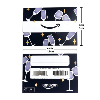 Amazon Physical Gift Card in Mini Envelope - Cheers & Toasts | Christmas, Graduation, Wedding, Birthday, Congrats