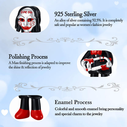 ARVALILS Dangle Charm 925 Sterling Silver Charms fits Bracelets and Necklace Pendant Bead Charms Jewelry Present for Women (Halloween Charm)