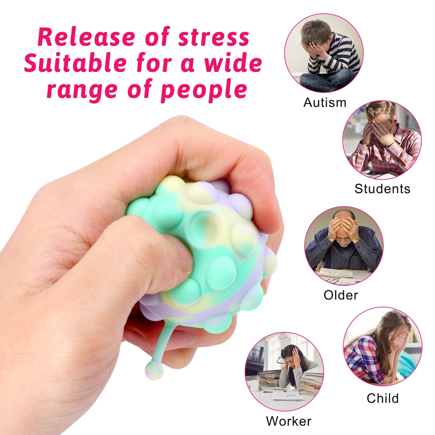 30 Pack Animal Pop Balls Party Favors for Kids,3D Pop Balls Fidget Toys,Birthday Gifts for Boys & Girls,Goodie Bag Stuffers,Pinata Stuffers Filler,Carnival Prizes,Treasure Box Toys,Kids Prizes