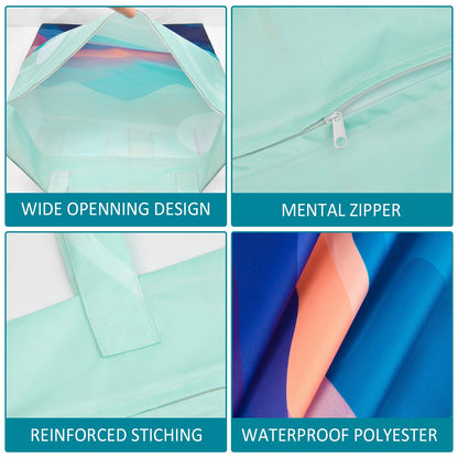 2 Pcs Large Travel Laundry Bags - Waterproof with Handle, Washable Dirty Clothes Bags for Travel, Wet/Dry, Gym, Swimming Pool & College Dorm