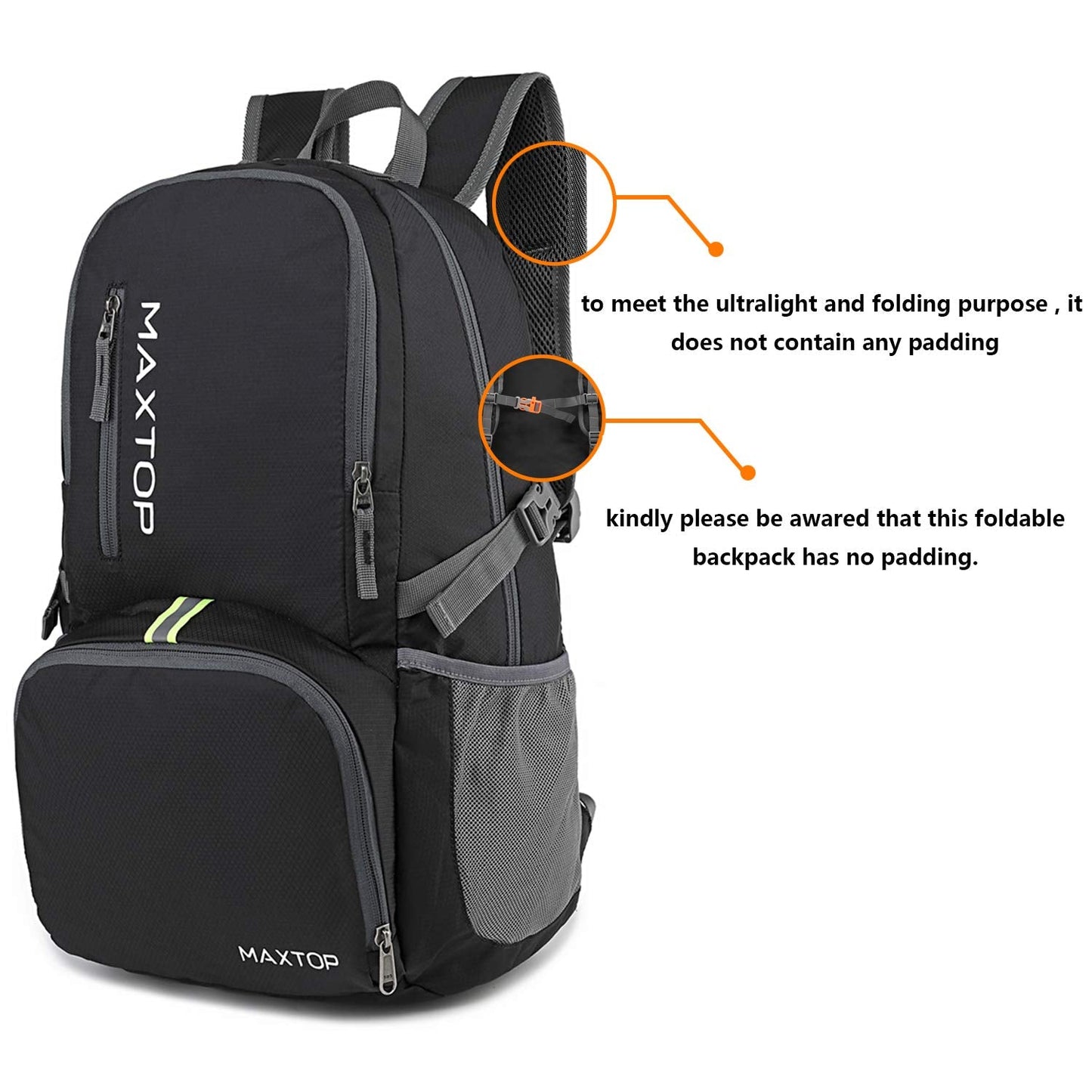 MAXTOP 30L Ultra Lightweight Packable Backpack Foldable Rucksack Water Resistent For Men Women Kids Outdoor Camping Hiking Travel Daypack Handy Durable Gifts For Men Women
