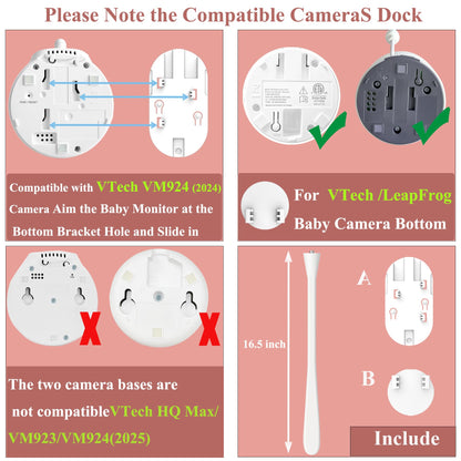Derebir Baby Monitor Mount Stand Compatible with VTech VM924/ 901/928HD /5263/5755 /5764HD /7764HD/5766HD /5263/BM5254/ RM5755HD/Leapfrog LF920HD/RM7768HD/LF815HD/LF1726FHD /LF2413 Kamera