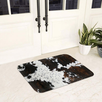 Western Cowhide Cow Print Bath Mats for Bathroom, Soft Absorbent Cow Bath Rug Non-Slip Floor Rug Carpets for Kitchen Bathroom Laundry Bedroom Living Room Decoration
