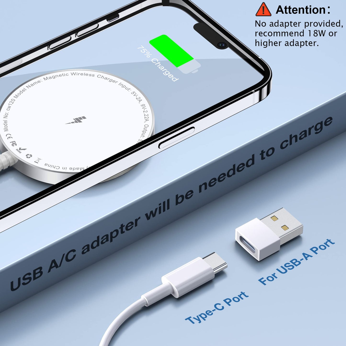 for MagSafe Charger: Magnetic Wireless Charging Pad for iPhone 16 15 14 13 12 Series & AirPods 4-2 Pro, Strong Magnet, Aluminum Alloy, USB-C/A Ports, Ultra-Thin & Portable, Ideal for Desk & Bedside