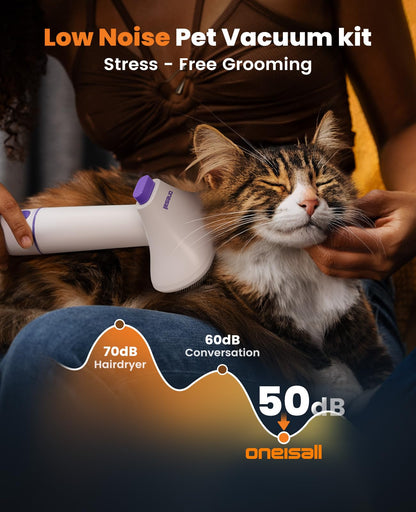 oneisall Dog Grooming Kit with Vacuum,Dog Clippers Vacuum,10000Pa Powerful Suction 99% Pet Hair,Pet Hair Vauum with 12 Proven Tools for Shedding Grooming