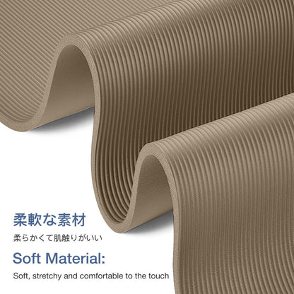 Gruper Thick Yoga Mat Non Slip, Large Size 72" L x 32" W x 0.6" TH, Premium Exercise & Fitness Mat with Carrying Strap and Bag, Workout Mats for Home (Brown, 0.6 * 32 * 72 Inches)