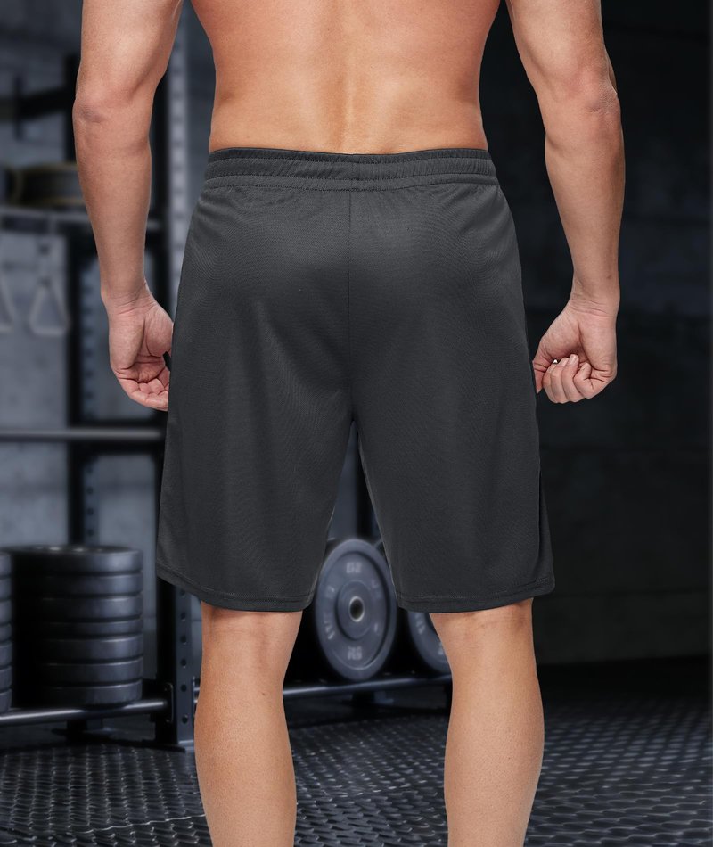 Little Beauty 5 Pack Mens Athletic Gym Shorts with Pockets Fast Dry Basketball Running Workout Shorts Navy/Dark Grey*2/Black*2, L